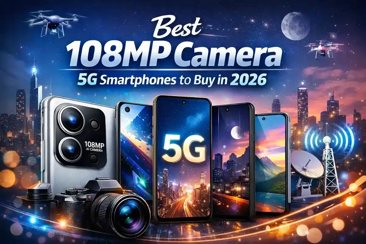 Best 108MP camera 5G smartphone of 2026 showcasing high-resolution photography features and modern design.
