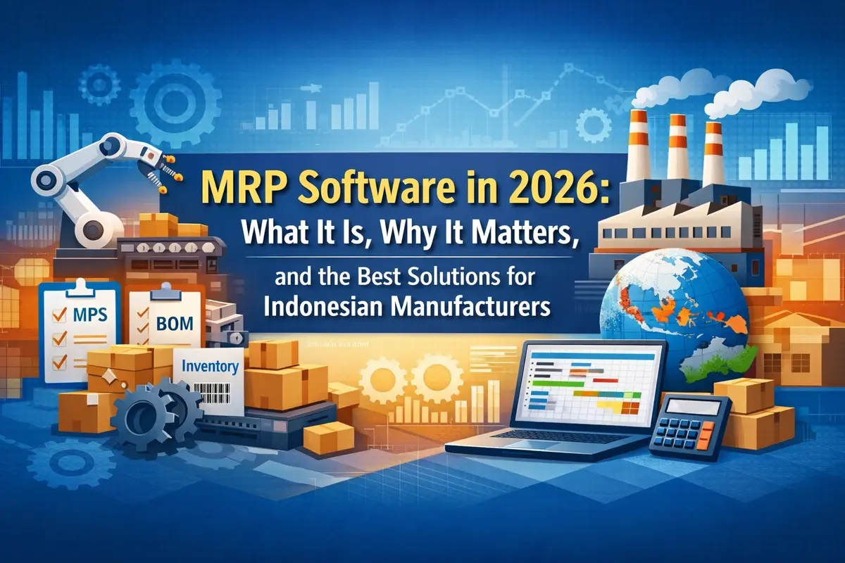 Material Requirements Planning (MRP) software designed for Indonesian manufacturing businesses to manage inventory and production efficiently.